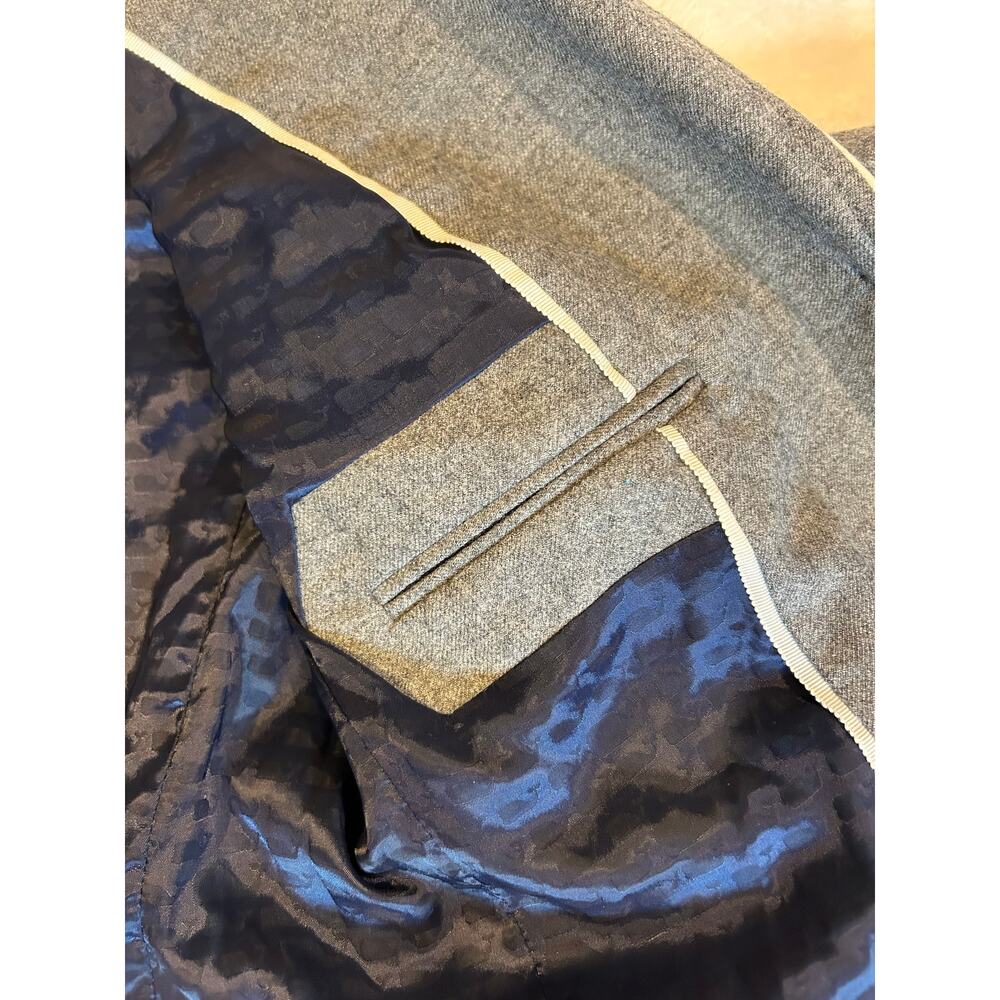 VINEYARD VINES Women's Wool Schoolboy Blazer Size 2 Gray Grey Preppy Twee - Picture 9 of 11